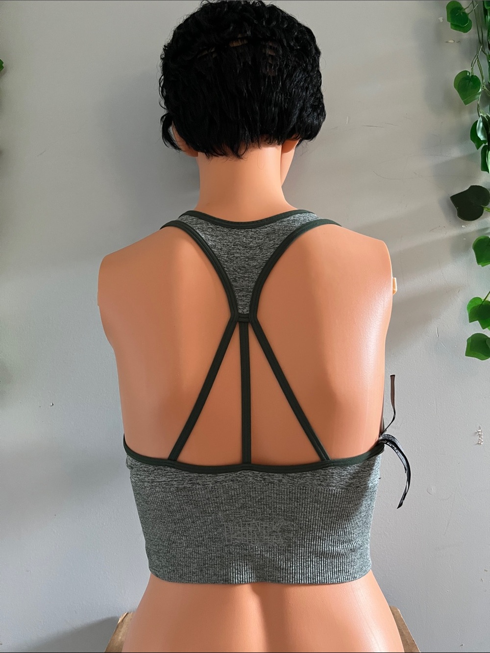 Victoria's Secret Grey Ribbed Strappy Racerback Bralette